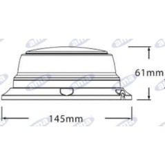 Balise led base plate h 61mm L 145mm machine agricole automotrice 12-24V 55401