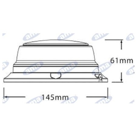 Balise led base plate h 61mm L 145mm machine agricole automotrice 12-24V 55401