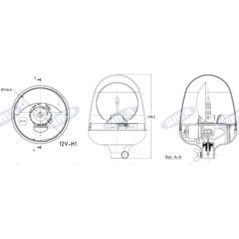 Beacon Serie ONE 12/24V Trichtermontage 196,5x146mm selbstfahrende Landmaschine