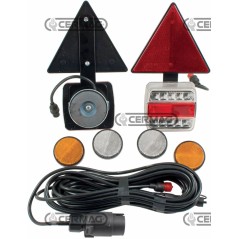 Agricultural machine magnetic rear light kit with triangular reflectors | NewgardenAgri.com