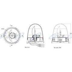 Lampeggiante 24V 70W base piana 164x146mm trattore macchina agricola semovente | NewgardenAgri.com