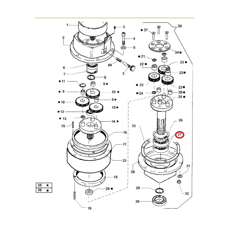 ORIGINAL ACTIVE tiller bearing models t143 - t152 020799