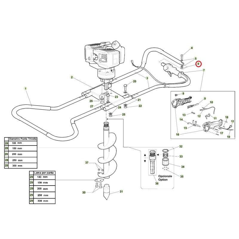 ORIGINAL ACTIVE self-locking nut auger models tdu 155 020289