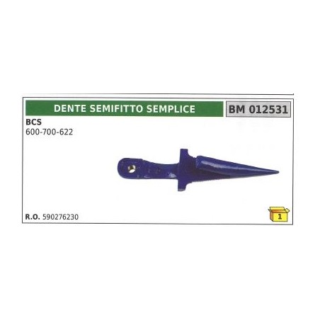 Dent simple semi-fine pour tracteur agricole BCS 600 700 622 | NewgardenAgri.com