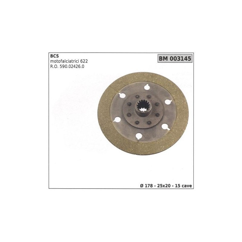 Disco de embrague para motosegadoras BCS 622 003145