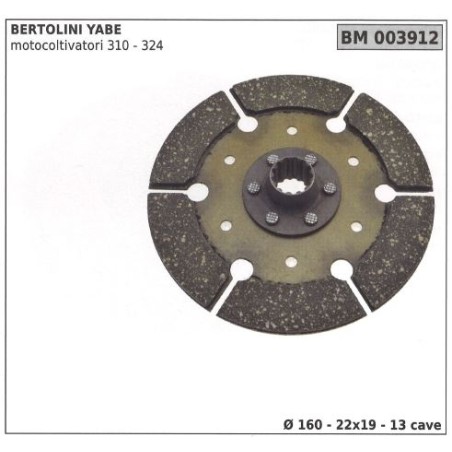 Disque d'embrayage pour motoculteur BERTOLINI YABE 310 324 003912 | NewgardenAgri.com