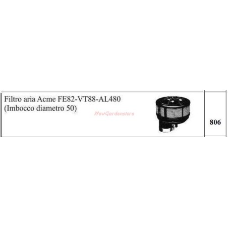 Filtre à air ACME pour motoculteur FE82 VT88 AL480 806 | NewgardenAgri.com