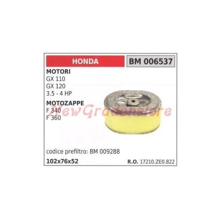 Luftfilter HONDA-Motoren GX 110 120 3,5 4 PS Pinne F 340 360 006537 | NewgardenAgri.com