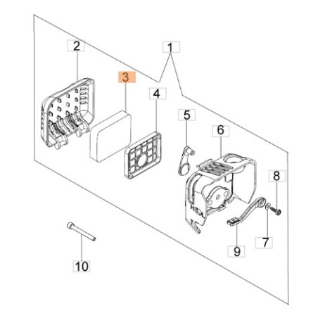 Air filter motor pump models WP30 WP300 55020029R OLEOMAC | NewgardenAgri.com