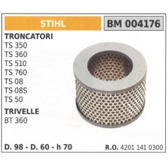 Filtro aria STIHL per troncatore TS 350 360 510 760 08 per trivella BT360 004176 | NewgardenAgri.com