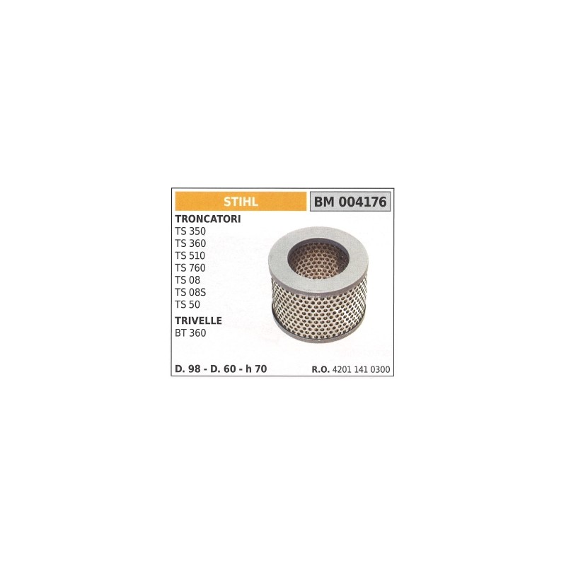 Filtro de aire STIHL para cortadora TS 350 360 510 760 08 para taladro BT360 004176