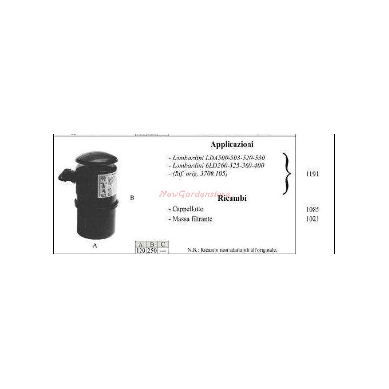 LOMBARDINI oil filter for LDA500 503 520 1191 walking tractor