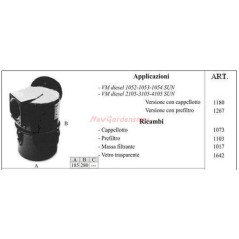 Oil filter for VM diesel motor cultivator 1052 1053 1180 | NewgardenAgri.com