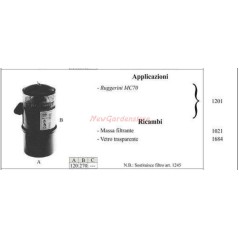 Filtro de aceite RUGGERINI para motocultor MC70 1201 | NewgardenAgri.com