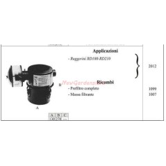 Filtro de aceite RUGGERINI para motocultor RD180 210 2012 | NewgardenAgri.com