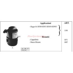 Filtro de aceite RUGGERINI para motocultores RD80 RD81 RD850 901 1190 | NewgardenAgri.com