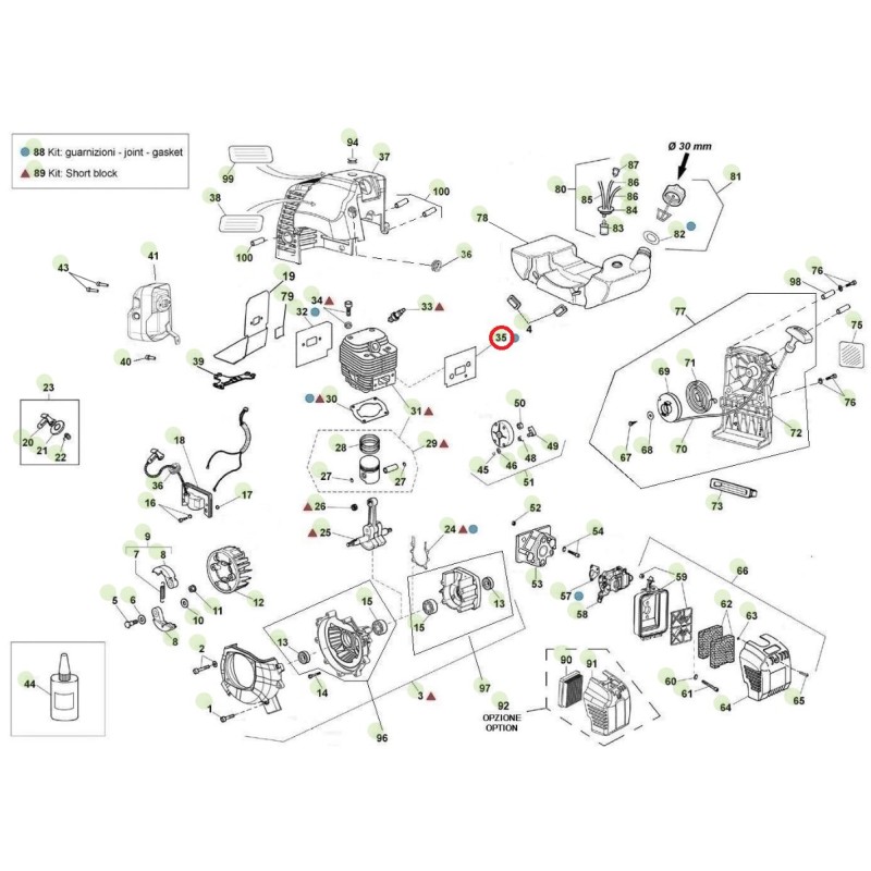 ORIGINAL ACTIVE t143 - t152 junta aspiración cilindro sinfín 020344