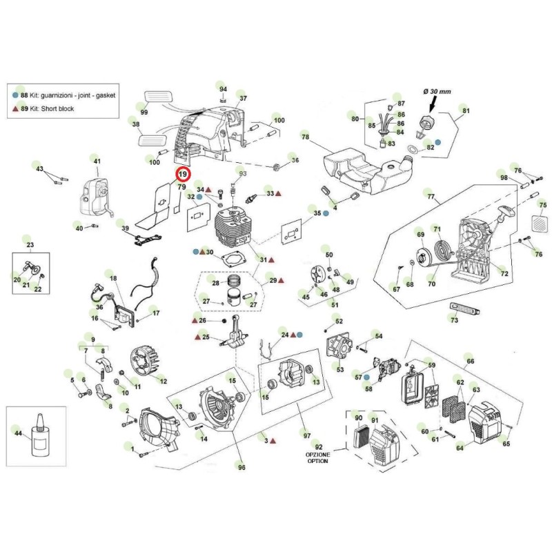 junta de escape desbrozadora ORIGINAL ACTIVE sinfín 6.5 t152 023955