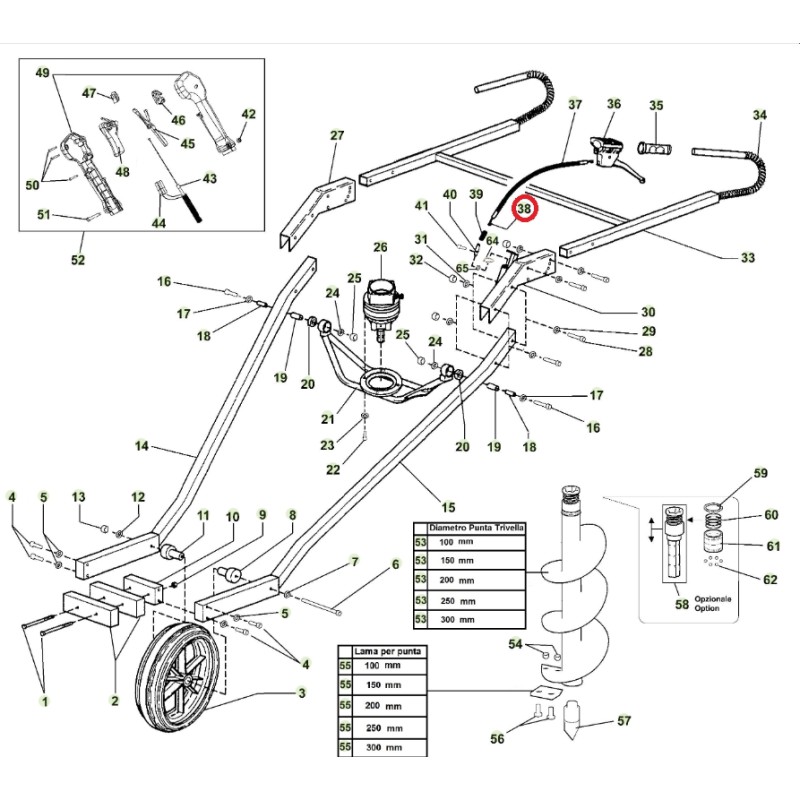 ORIGINAL ACTIVE t152 Modelle Erdbohrergriff 020778