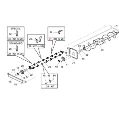 28 pcs ORIGINAL GIANNI FERRARI kit de couteaux pour faucheuse à fléaux | NewgardenAgri.com