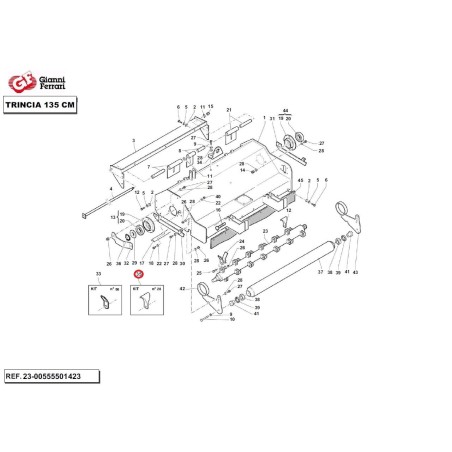 Kit coltelli/mazze "SPATOLA" TRINCIA 135 cm GIANNI FERRARI 95182101300 | NewgardenAgri.com