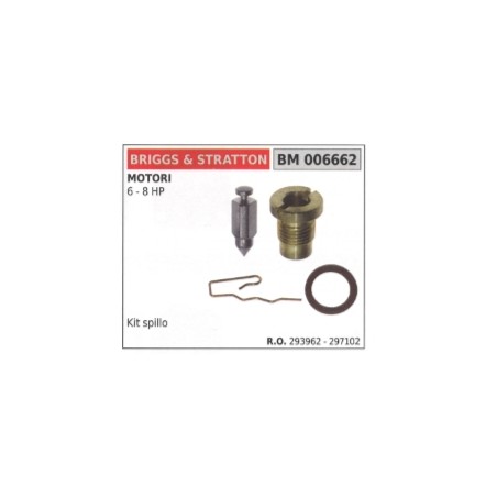 BRIGGS&STRATTON carburettor needle kit rotary tiller 6 - 8 HP 293962 - 297102 | NewgardenAgri.com