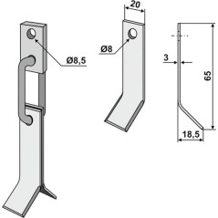 Lama ad Y+catena+attacco motocoltivatore motozappa 350-459 02.EFM WIWEXA | NewgardenAgri.com