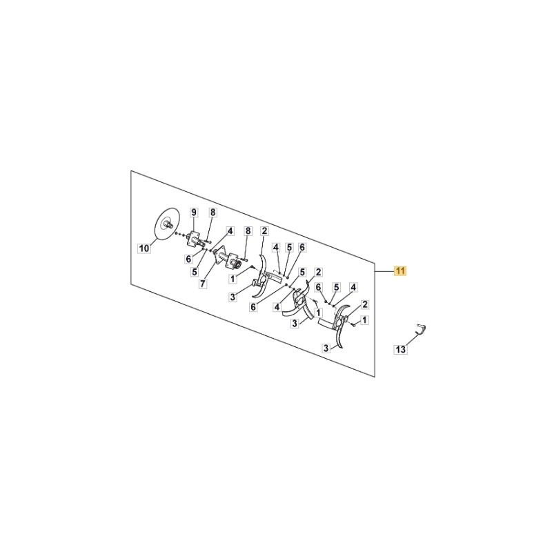 Right tiller blade models SRC685G TI685RG ORIGINAL STIGA 118802823/0