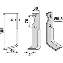 Cuchilla escarificadora compatible 350-679 AGRIA 1250-271 29 | NewgardenAgri.com