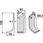 Cuchilla fresadora derecha compatible 350-026 AGRIA 1667 135mm