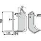 Lame scarificateur compatible gauche 350-015 AGRIA 192mm