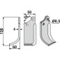 Cuchilla motocultora izquierda compatible 350-025 AGRIA 1667 135mm