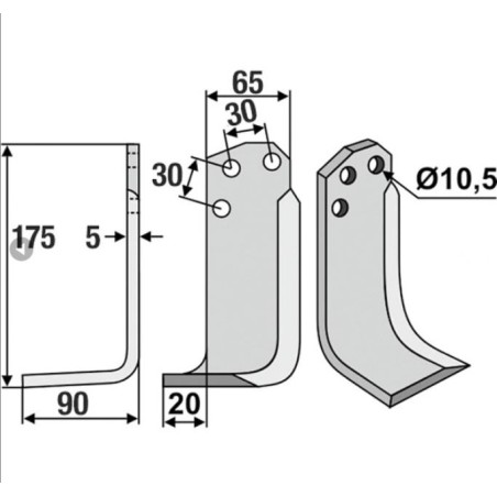 Lama motocoltivatore sx compatibile 350-017 AGRIA 15453