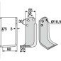 Lame de motoculteur gauche compatible 350-017 AGRIA 15453