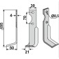 Cuchilla escarificadora izquierda compatible 350-022 AGRIA 1250-210 98 NH19548