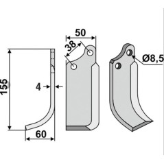 Lama motocoltivatore sx compatibile 350-029 AGRIA 1767 71953 | NewgardenAgri.com