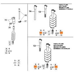 Lama mototrivella modelli MTL81R MTL85R ORIGINALE EMAK 028000069A | NewgardenAgri.com