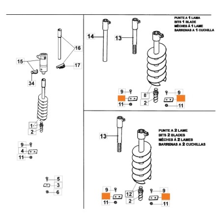 Lama mototrivella modelli MTL81R MTL85R ORIGINALE EMAK 028000069A | NewgardenAgri.com