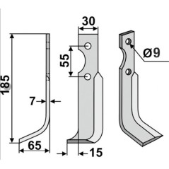 Motor cultivator rotary cultivator hoe blade 350-068 compatible CARRARO ANTONIO lx | NewgardenAgri.com