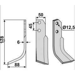 Lama zappa motocoltivatore motozappa fresa 350-066 compatibile CARRARO ANTONIO sx | NewgardenAgri.com