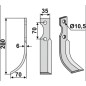 Cuchilla motocultor 350-269 350-268 S.E.P. dx sx 200mm