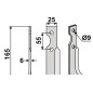 B.C.S.-kompatibles Bodenfräsenmesser 350-277 rechts 165 mm