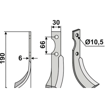 Motor cultivator hoe blade tiller tiller compatible 350-110 BCS sx 190mm