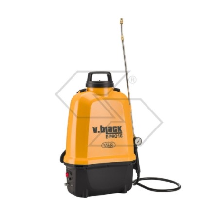 Battery-powered sprayer V-BLACK E-PRO16 12V 8Ah max pressure 5 bar tank 16L | NewgardenAgri.com