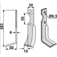 Lama zappa motocoltivatore motozappa fresa compatib 350-590 CARRARO ANTONIO sx | NewgardenAgri.com