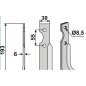 Lame de motoculteur compatible 350-569 B.C.S. droite 193mm