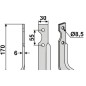 Lame de motoculteur compatible 350-571 B.C.S.right 170mm