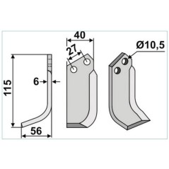 Hoja motoazada compatible 350-054 725L Sx B.C.S | NewgardenAgri.com