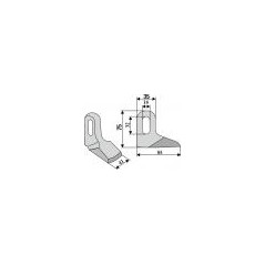 Motor hoe tiller blade COMPATIBLE 350-401 BOMFORD 35mm | NewgardenAgri.com