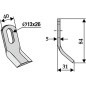 Lama zappa motocoltivatore motozappa fresa compatibile 350-460 SMA BG59Court